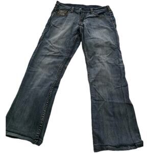 Cowgirl Tuff Jeans Womens 28x33 Blue Studded Camo Bootcut Western Riding Denim